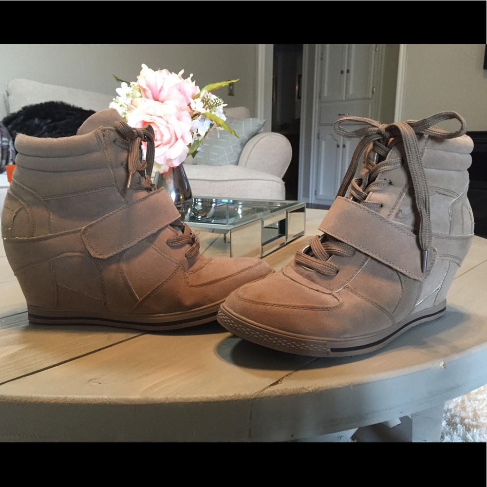Lace up Velcro Sneaker Wedges